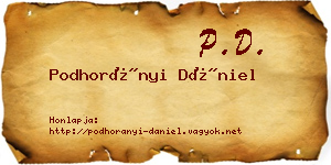 Podhorányi Dániel névjegykártya